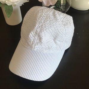 JCREW Blue Seersucker Baseball Cap